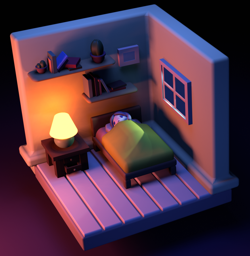 bedroom model rendered